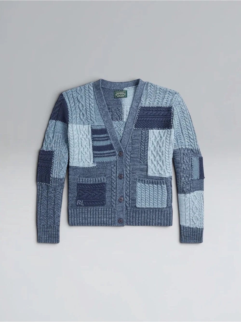 Polo Ralph Lauren Girl’s Cotton Patchwork Cardigan Sweater US Size M 8-10